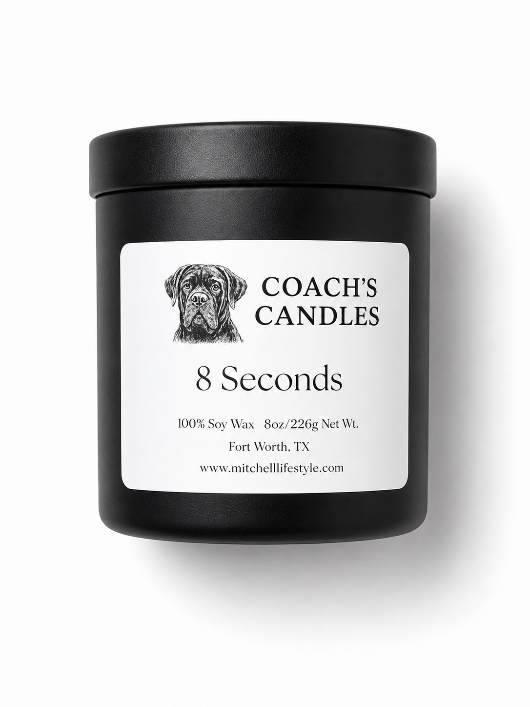 8 Seconds Leather Soy Candle | 8.5 oz | Coach's Candles