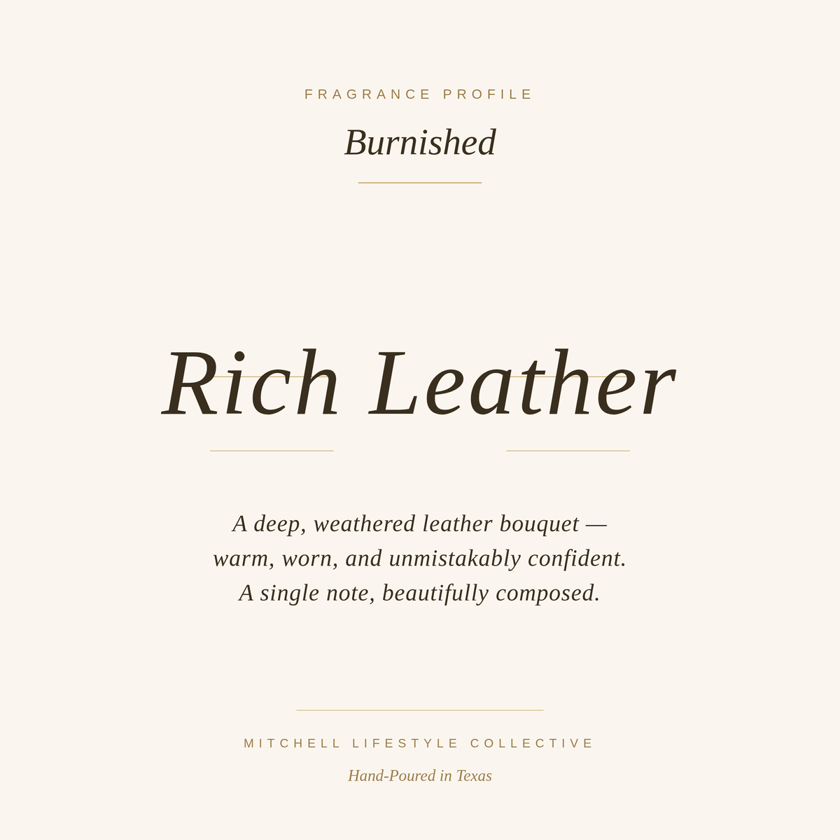 Burnished Soy Candle | Rich Leather