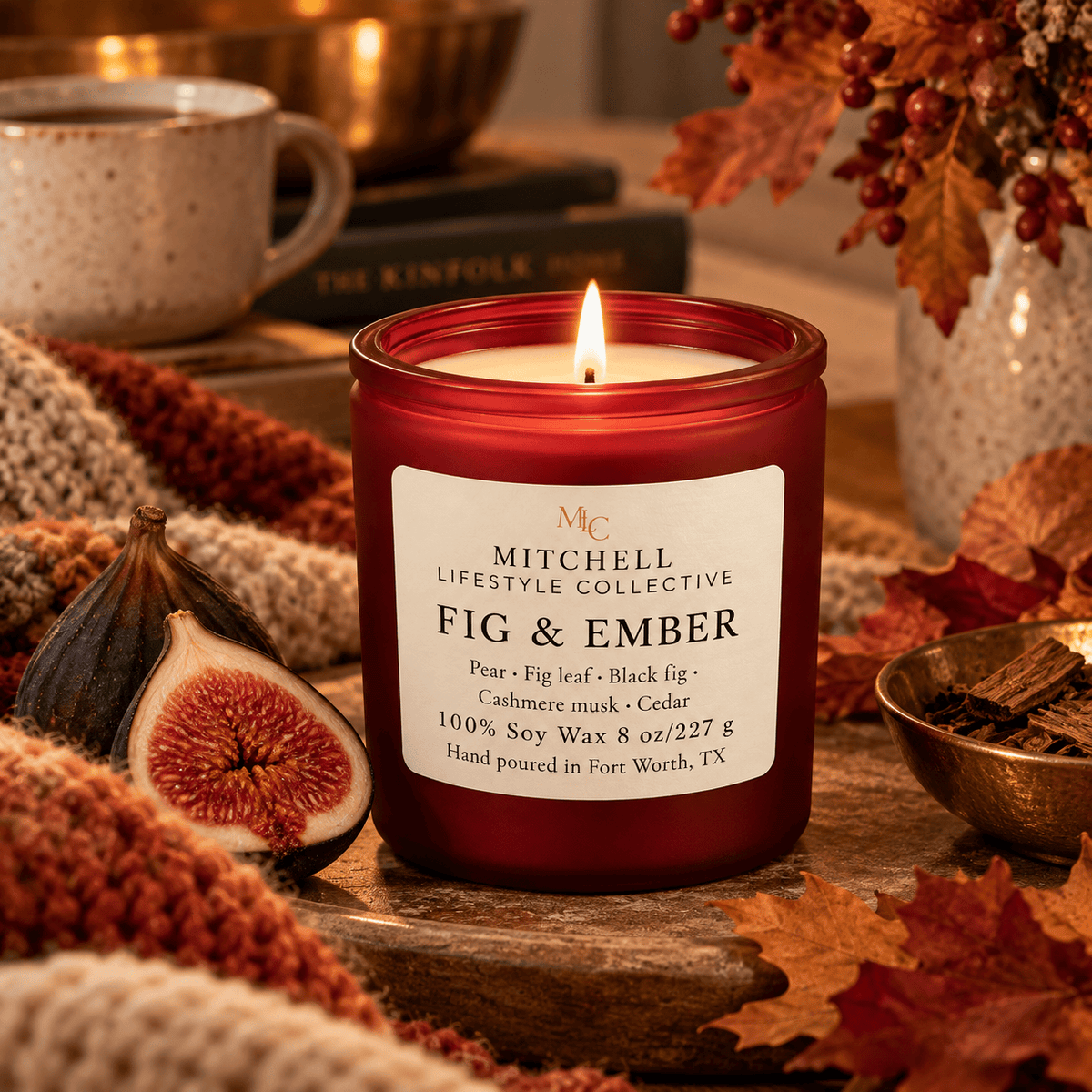 Fig & Ember Soy Candle | Black Fig & Cashmere