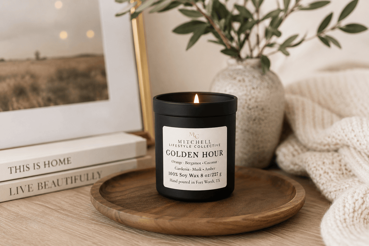 Golden Hour Soy Candle | Citrus, Coconut & Warm Vanilla