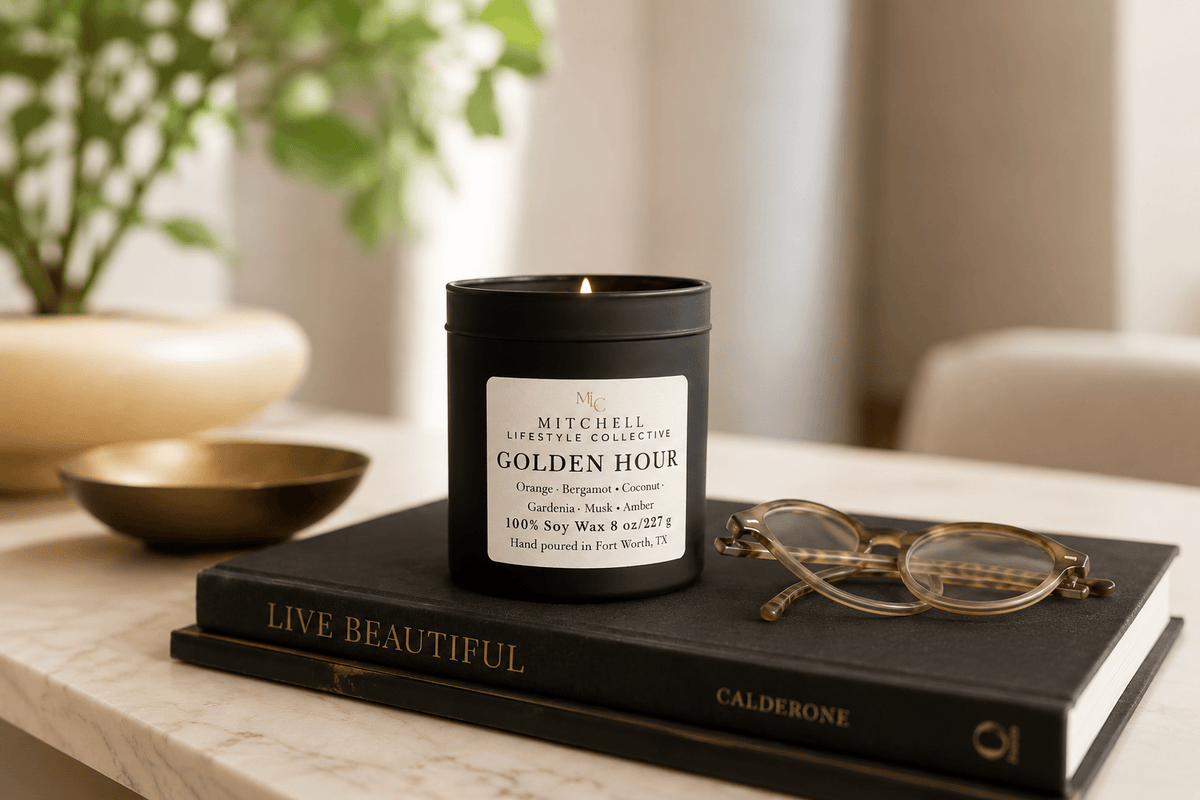 Golden Hour Soy Candle | Citrus, Coconut & Warm Vanilla
