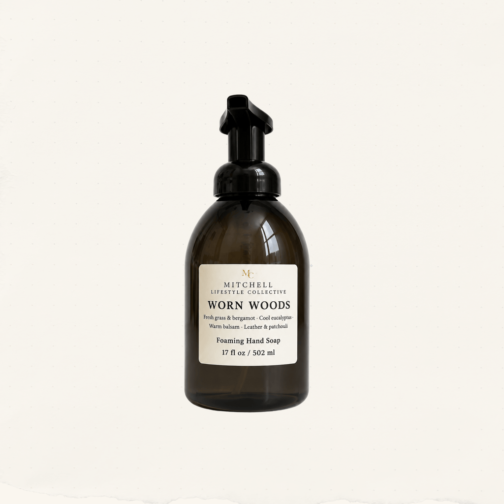 Worn Woods Foaming Hand Soap | Leather & Green Woods