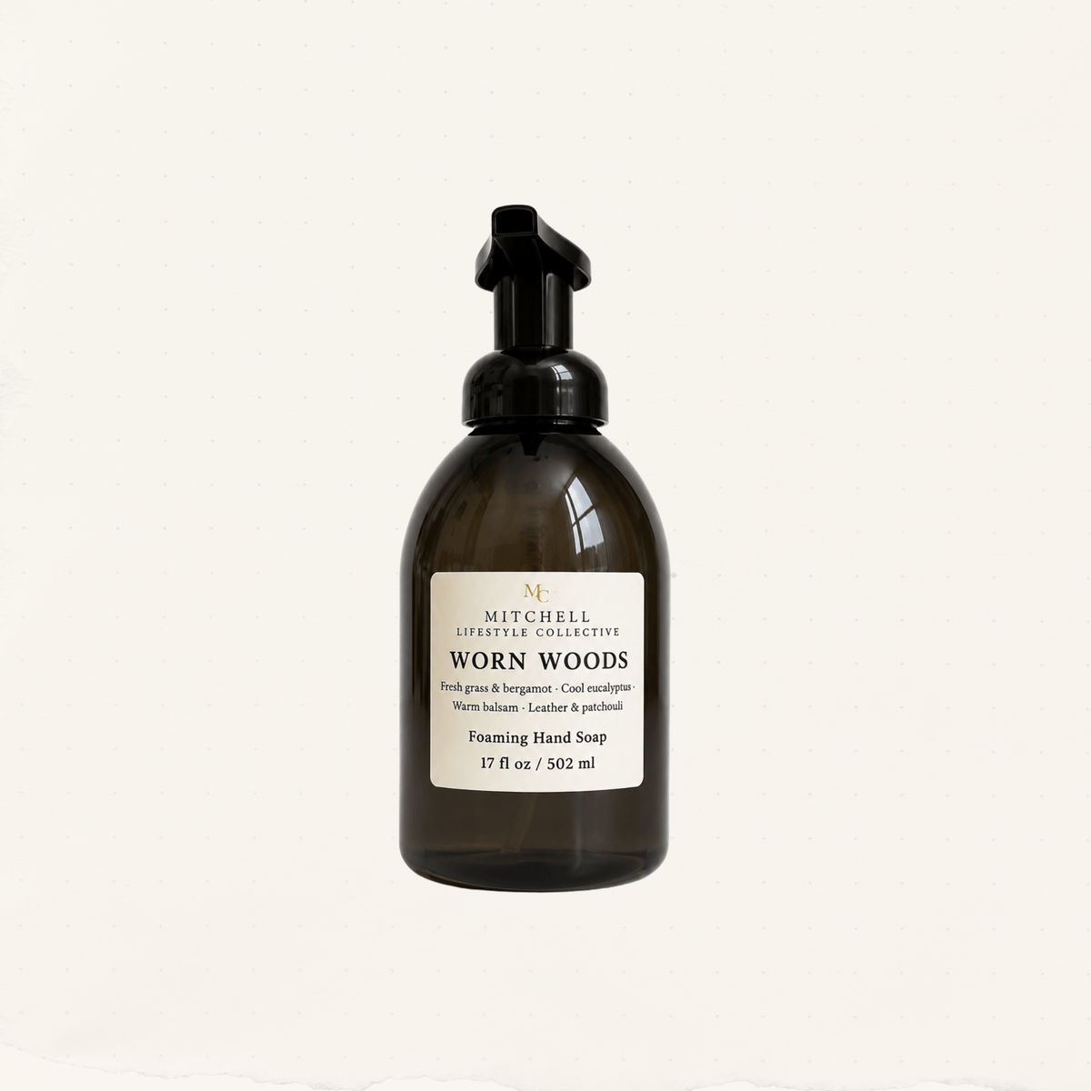 Worn Woods Foaming Hand Soap | Leather & Green Woods